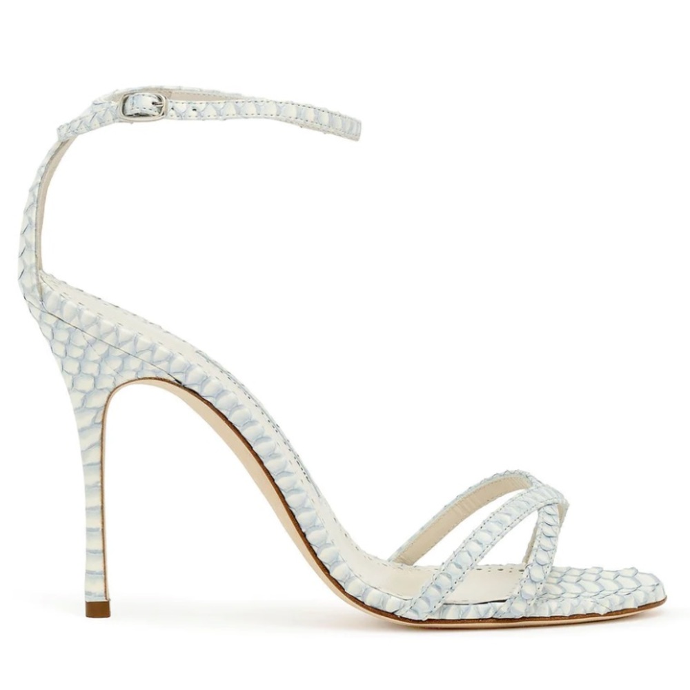Manolo Blahnik Paloma 105 blue degrade snake sandals - Picture 3 of 9